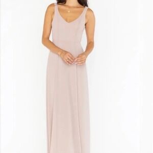 Show Me Your Mumu XL Maxi Dress V Neck Sleeveless Beige‎ Taupe Bridesmaid Formal